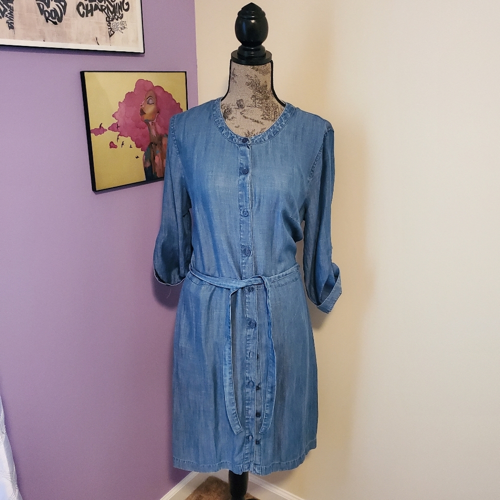 NWOT Banana Republic chambray denim dress sz 14